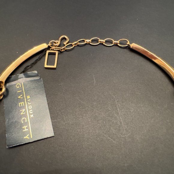 VTG NWT GIVENCHY Designer NECKLACE/COLLAR Muted GOLD TONE  BLUE/BRONZE STONES - Picture 7 of 7